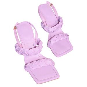 Lavender braided strap heel